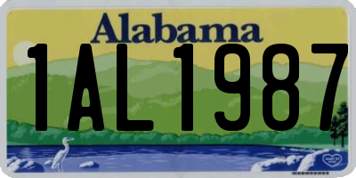 AL license plate 1AL1987