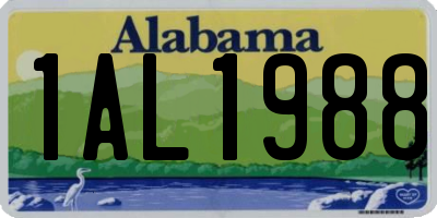 AL license plate 1AL1988