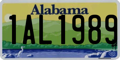 AL license plate 1AL1989