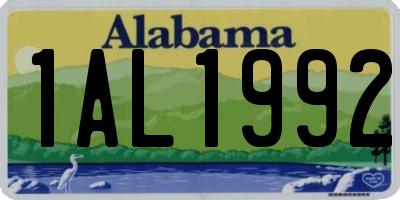 AL license plate 1AL1992