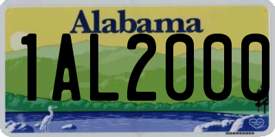 AL license plate 1AL2000