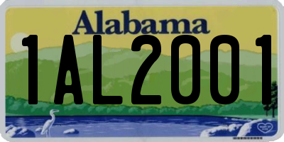 AL license plate 1AL2001