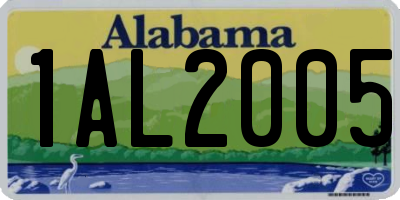 AL license plate 1AL2005