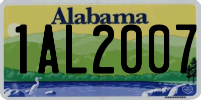 AL license plate 1AL2007