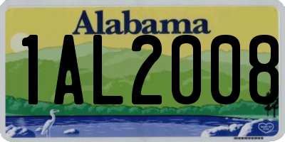 AL license plate 1AL2008