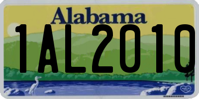 AL license plate 1AL2010