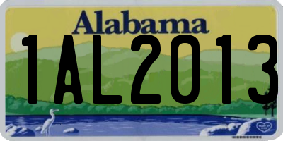 AL license plate 1AL2013