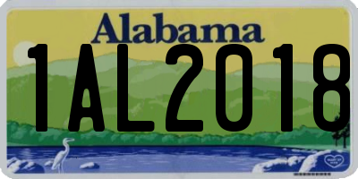 AL license plate 1AL2018