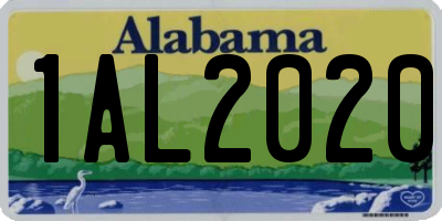 AL license plate 1AL2020