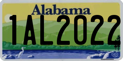 AL license plate 1AL2022