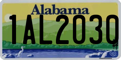 AL license plate 1AL2030