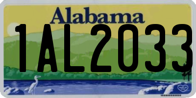 AL license plate 1AL2033