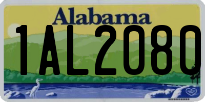 AL license plate 1AL2080