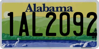 AL license plate 1AL2092