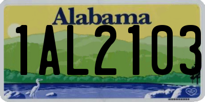 AL license plate 1AL2103