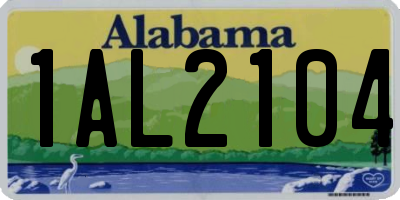 AL license plate 1AL2104