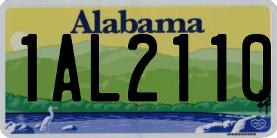 AL license plate 1AL2110