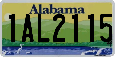 AL license plate 1AL2115
