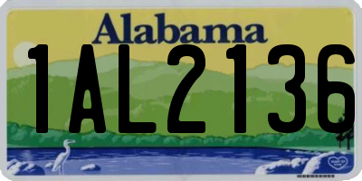 AL license plate 1AL2136