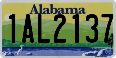 AL license plate 1AL2137