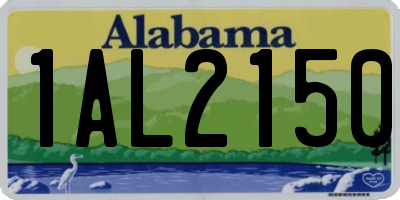 AL license plate 1AL2150