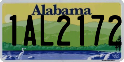 AL license plate 1AL2172