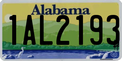 AL license plate 1AL2193