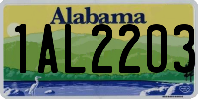 AL license plate 1AL2203