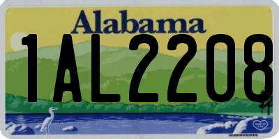 AL license plate 1AL2208
