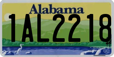 AL license plate 1AL2218