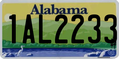 AL license plate 1AL2233