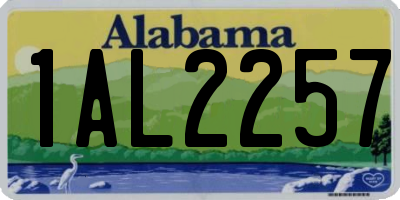 AL license plate 1AL2257