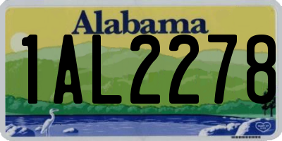 AL license plate 1AL2278