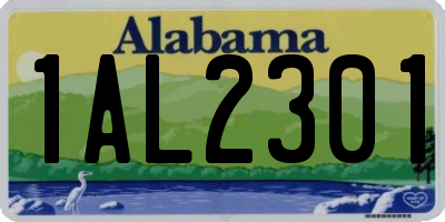 AL license plate 1AL2301