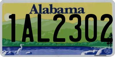 AL license plate 1AL2302