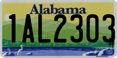 AL license plate 1AL2303