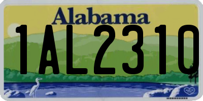 AL license plate 1AL2310