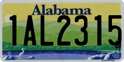 AL license plate 1AL2315