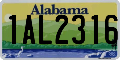 AL license plate 1AL2316