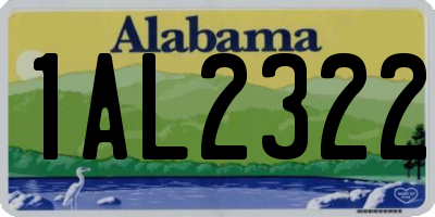 AL license plate 1AL2322