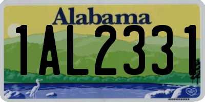 AL license plate 1AL2331