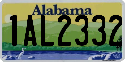 AL license plate 1AL2332