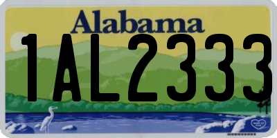 AL license plate 1AL2333
