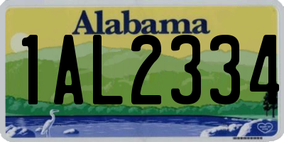 AL license plate 1AL2334