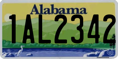 AL license plate 1AL2342