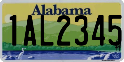 AL license plate 1AL2345
