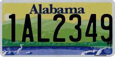 AL license plate 1AL2349