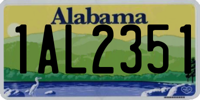 AL license plate 1AL2351