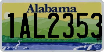 AL license plate 1AL2353