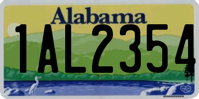 AL license plate 1AL2354